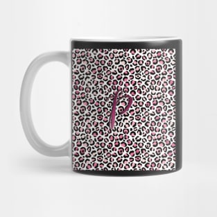 Letter P Monogram & Pink Leopard Print Mug